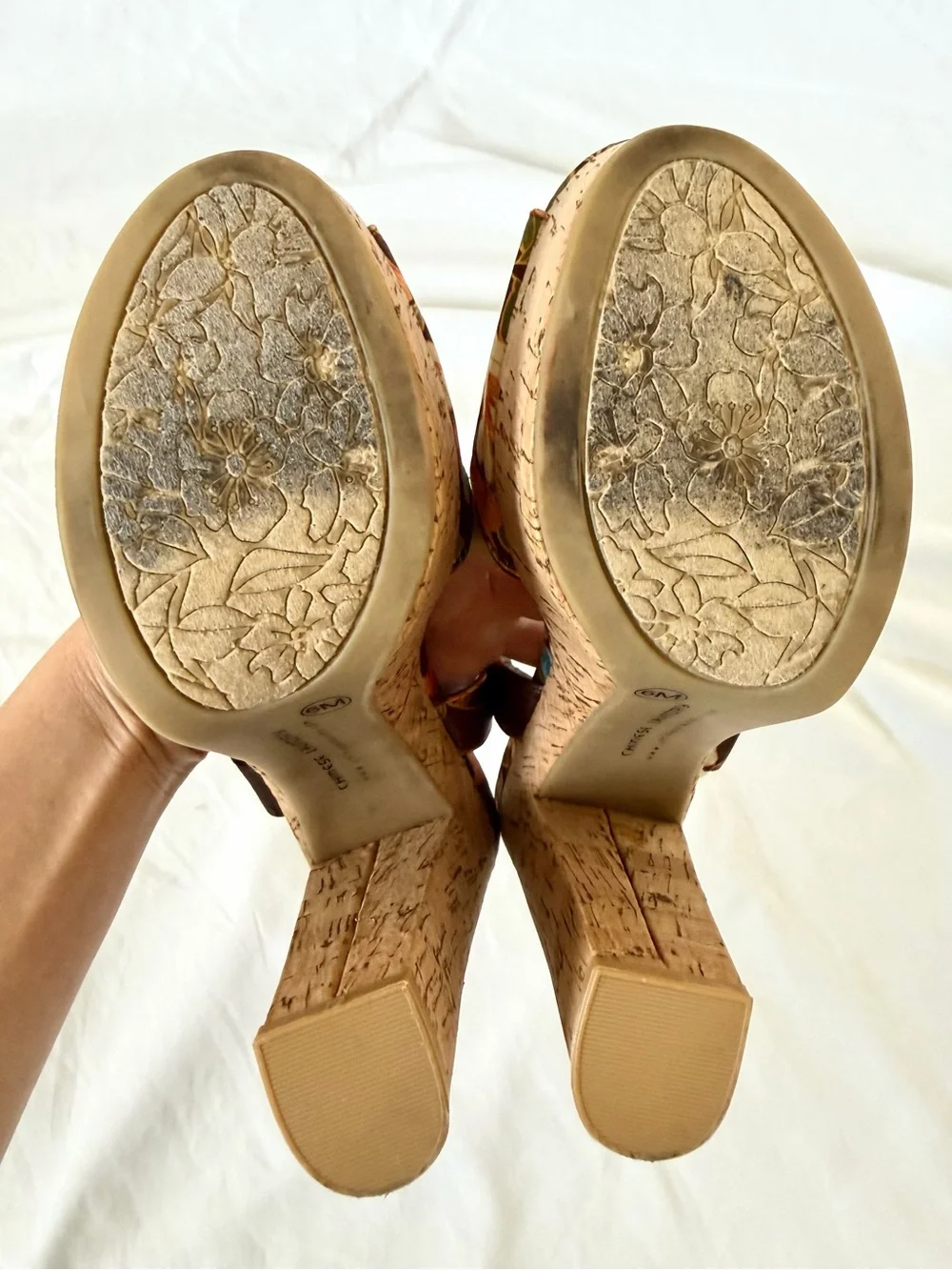 Chinese Laundry Party Time Cork Platform Block Heel in Floral Kimono | Size 6